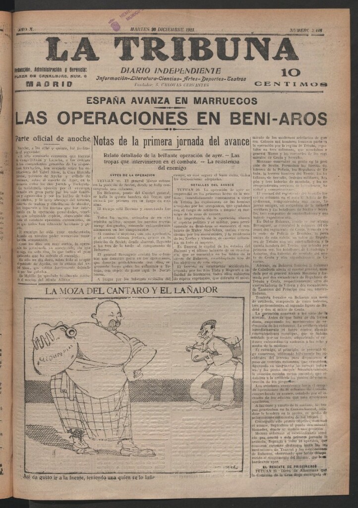 Miniatura de La Tribuna del 20 de diciembre de 1921