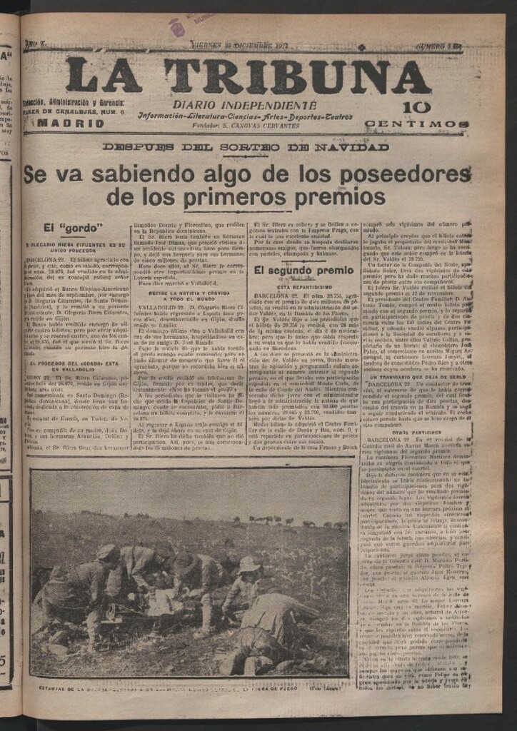 Miniatura de La Tribuna del 23 de diciembre de 1921