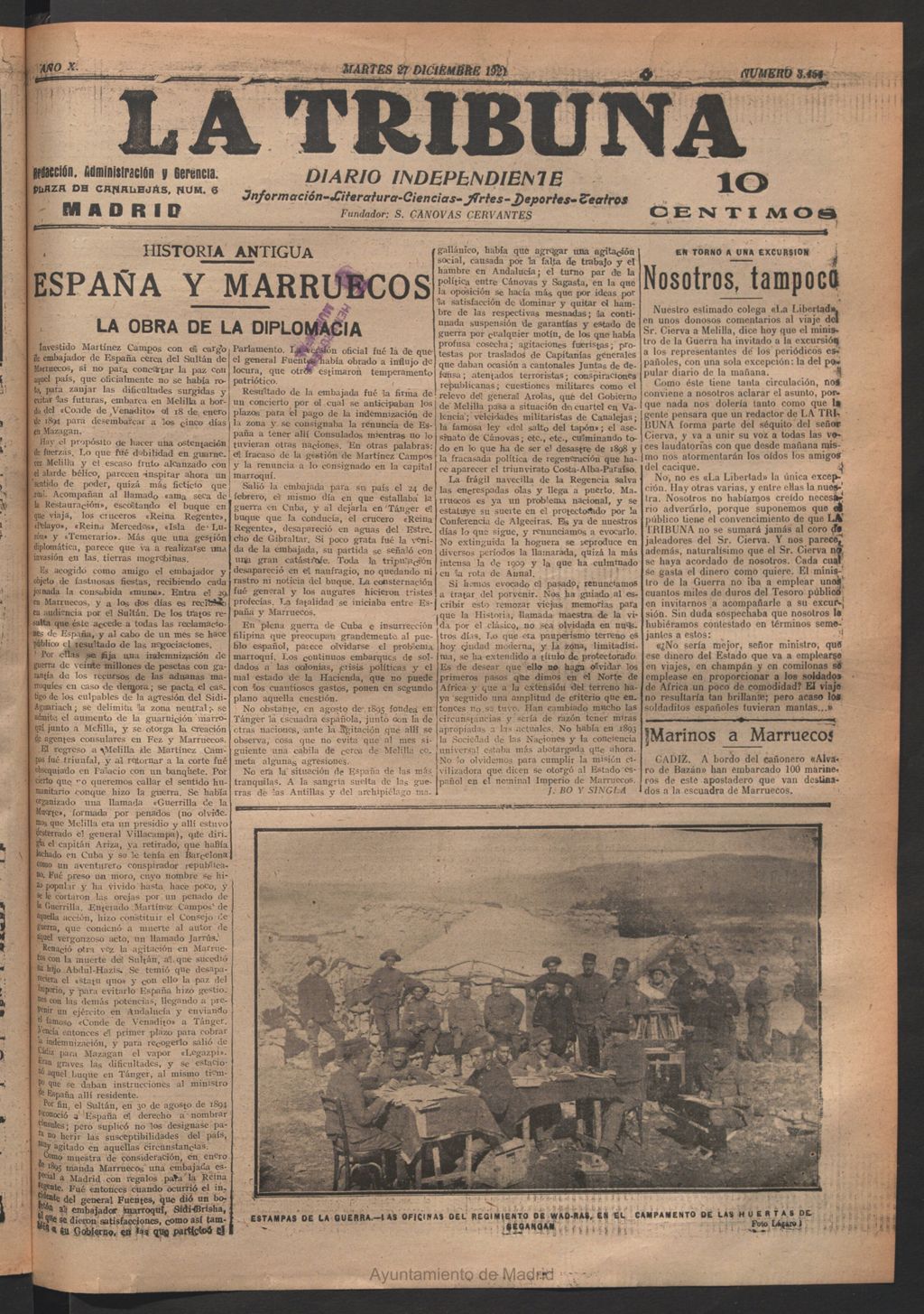 Miniatura de La Tribuna del 27 de diciembre de 1921