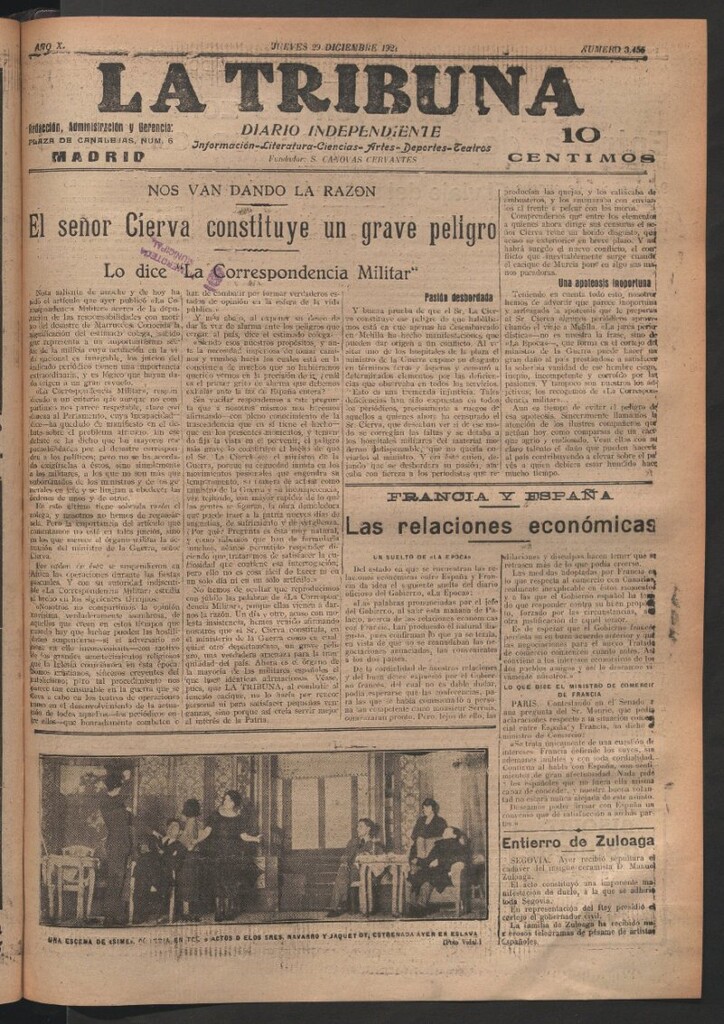Miniatura de La Tribuna del 29 de diciembre de 1921
