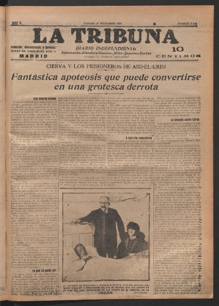 Miniatura de La Tribuna del 31 de diciembre de 1921