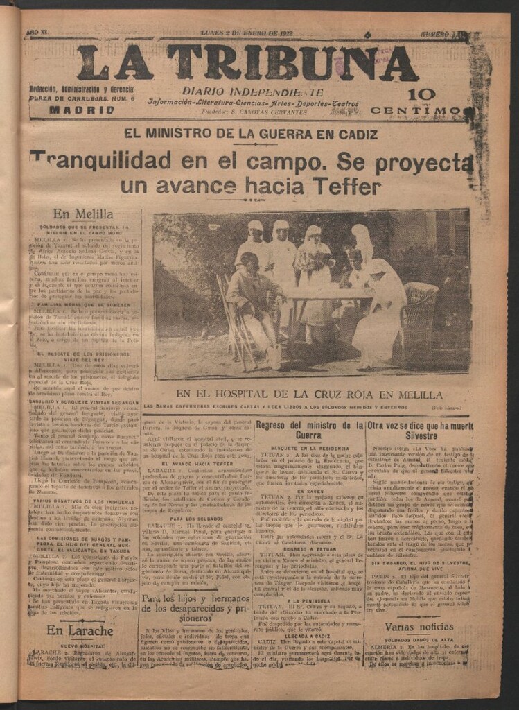 Miniatura de La Tribuna del 2 de enero de 1922