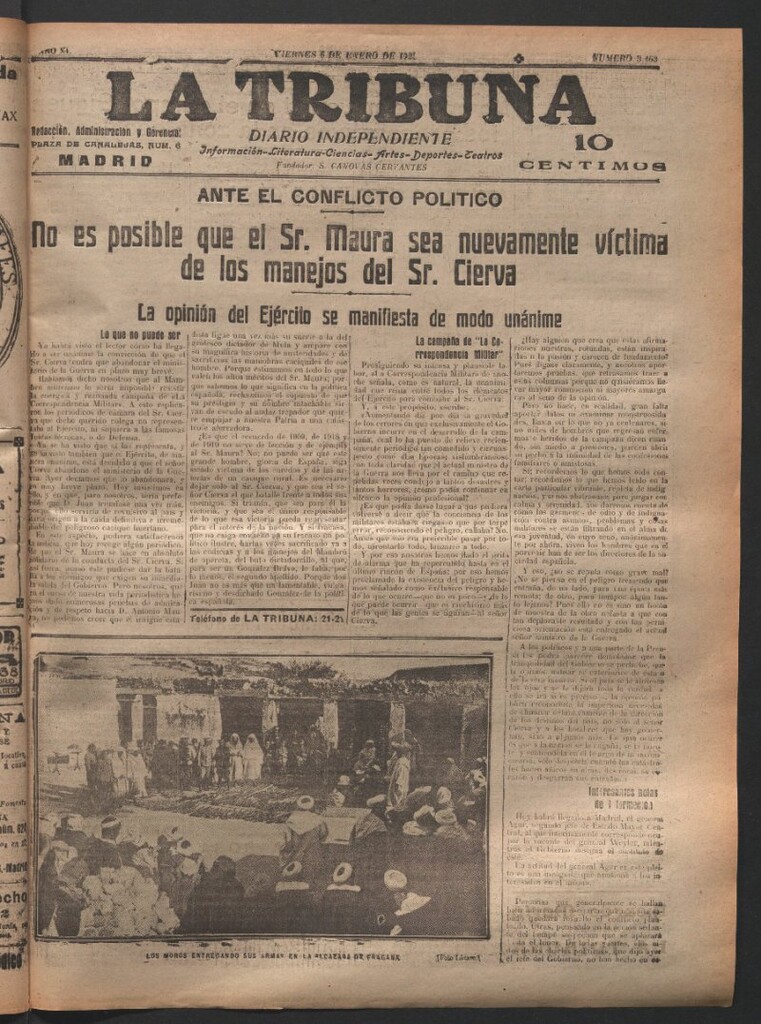 Miniatura de La Tribuna del 6 de enero de 1922