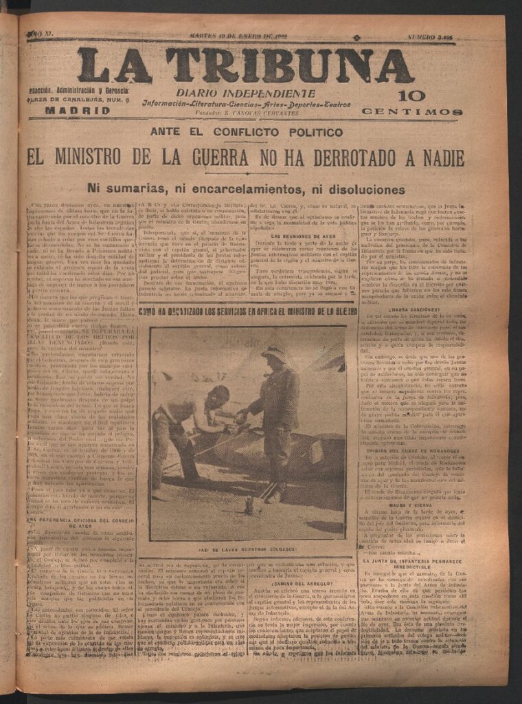 Miniatura de La Tribuna del 10 de enero de 1922
