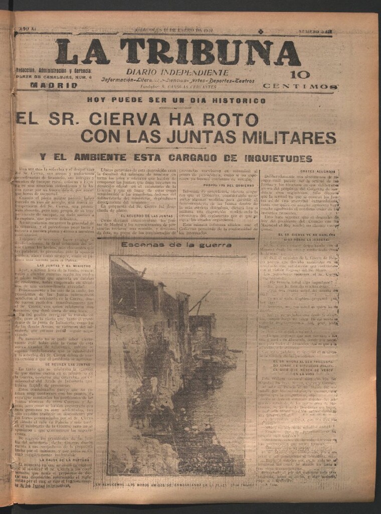 Miniatura de La Tribuna del 11 de enero de 1922