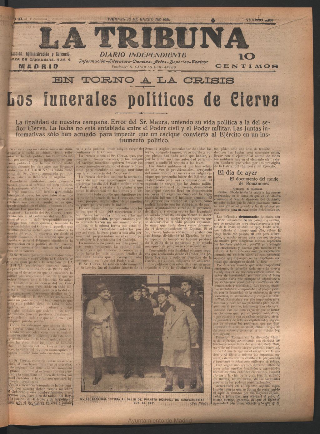 Miniatura de La Tribuna del 13 de enero de 1922