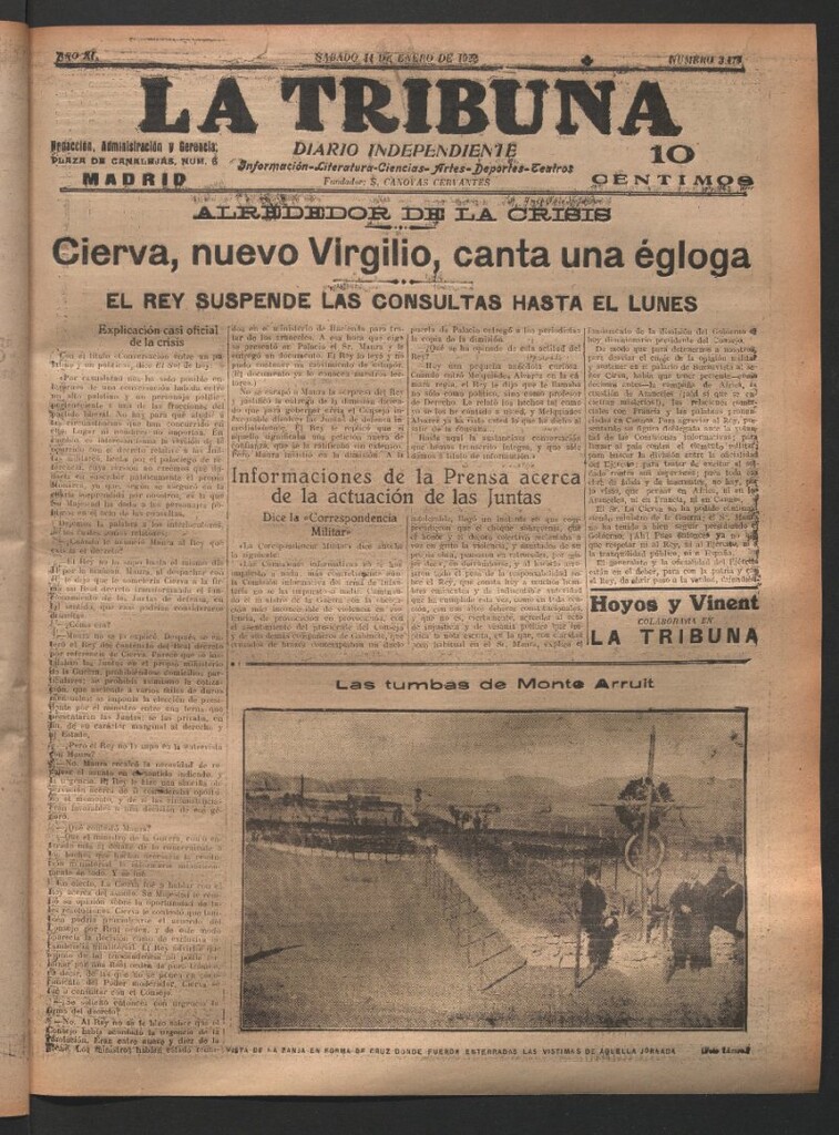 Miniatura de La Tribuna del 14 de enero de 1922