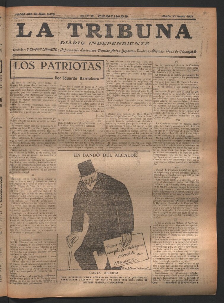Miniatura de La Tribuna del 21 de enero de 1922