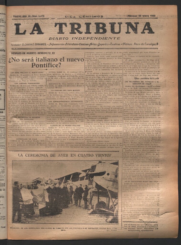 Miniatura de La Tribuna del 25 de enero de 1922