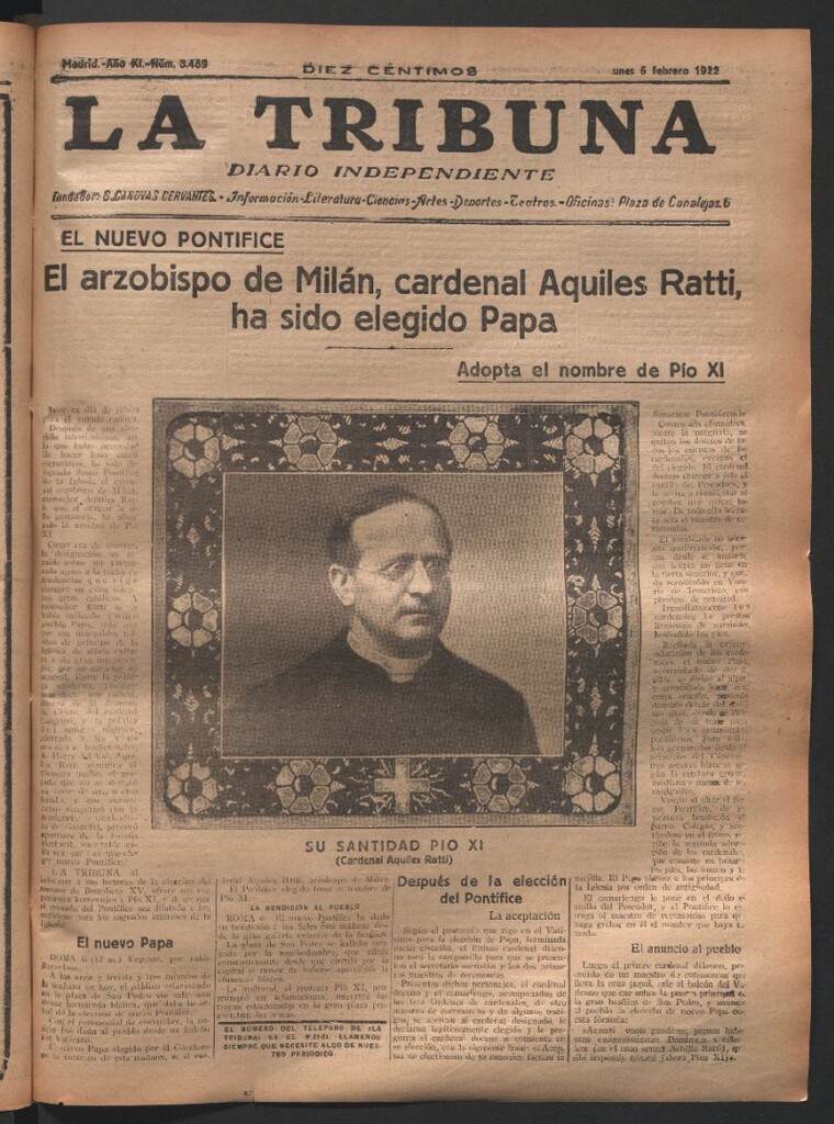 Miniatura de La Tribuna del 6 de febrero de 1922