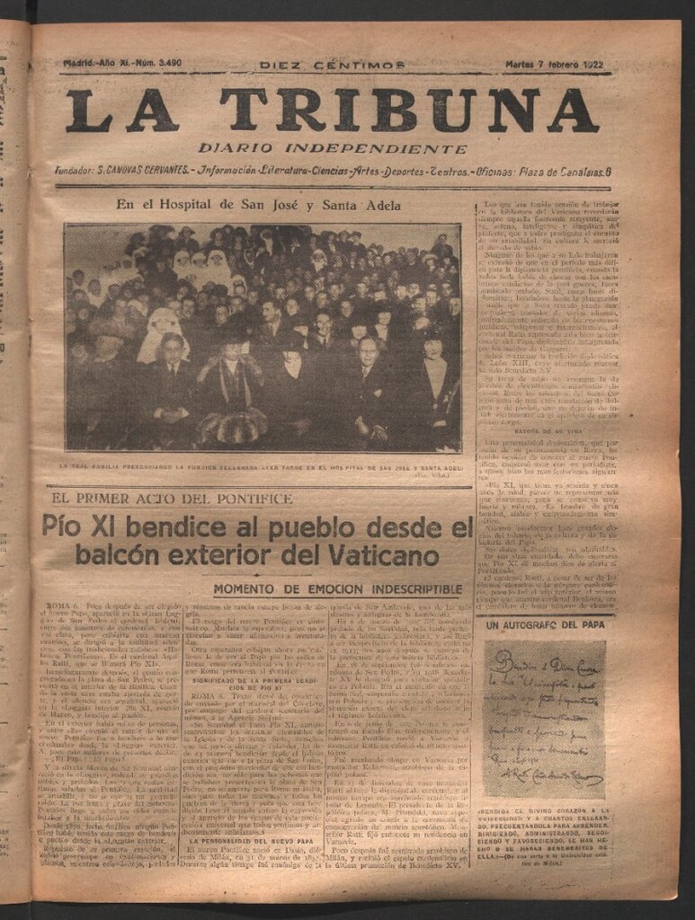 Miniatura de La Tribuna del 7 de febrero de 1922