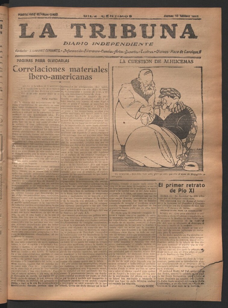 Miniatura de La Tribuna del 10 de febrero de 1922
