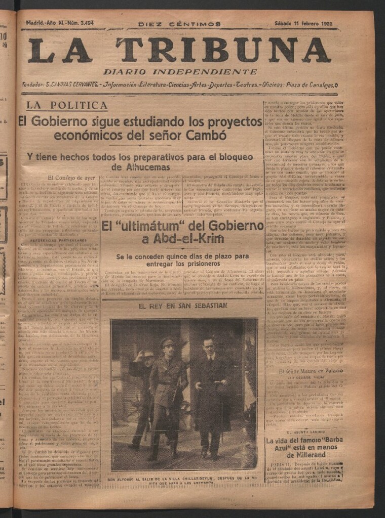 Miniatura de La Tribuna del 11 de febrero de 1922