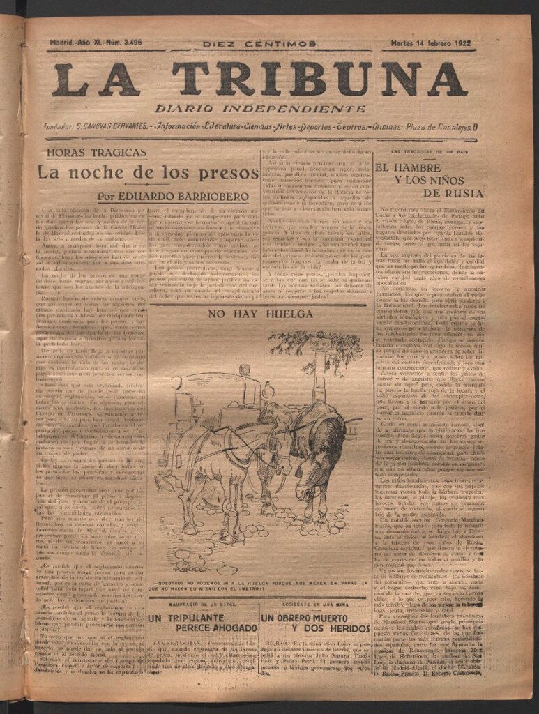 Miniatura de La Tribuna del 14 de febrero de 1922