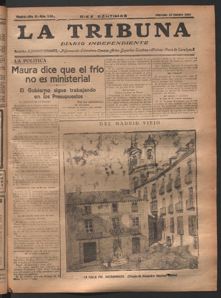 Miniatura de La Tribuna del 22 de febrero de 1922