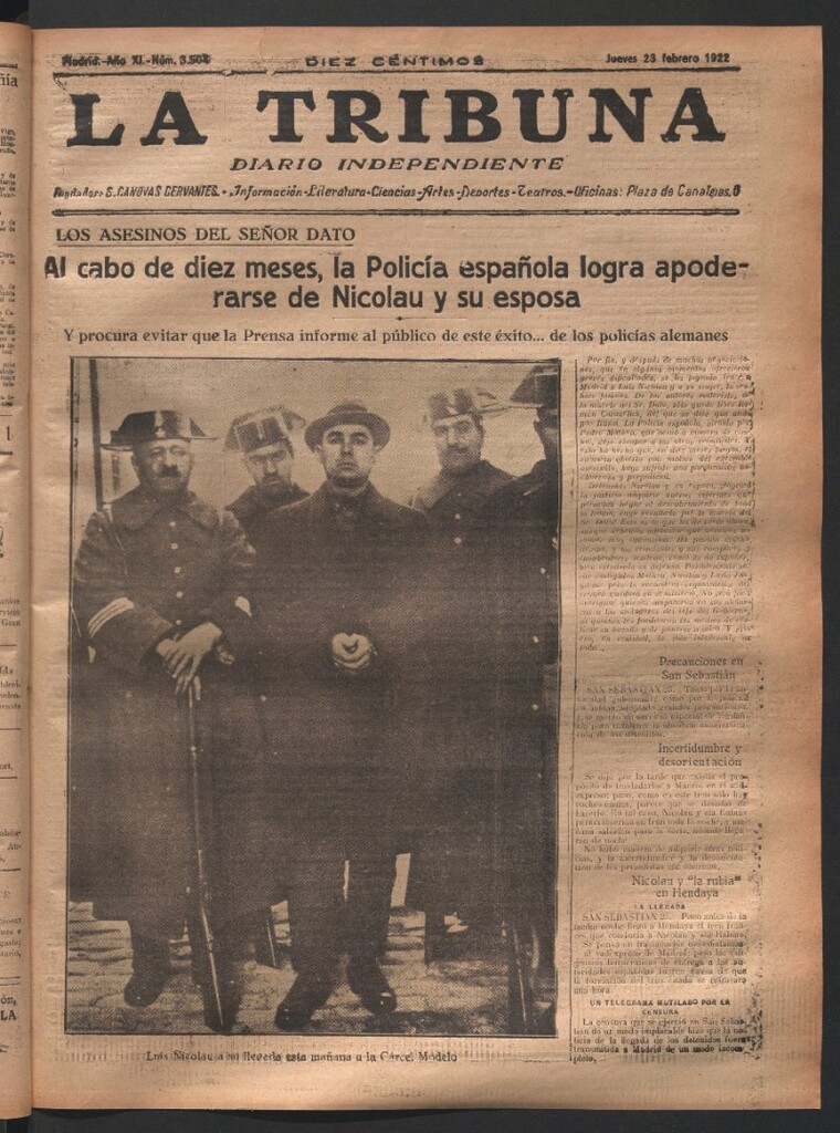 Miniatura de La Tribuna del 23 de febrero de 1922