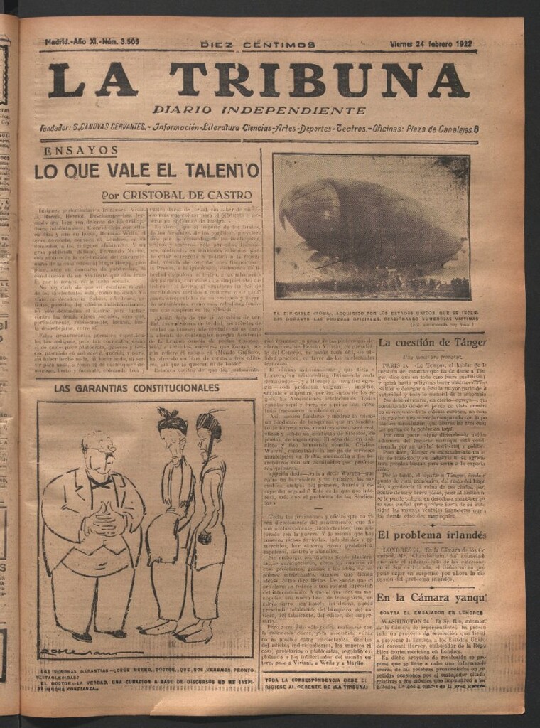 Miniatura de La Tribuna del 24 de febrero de 1922