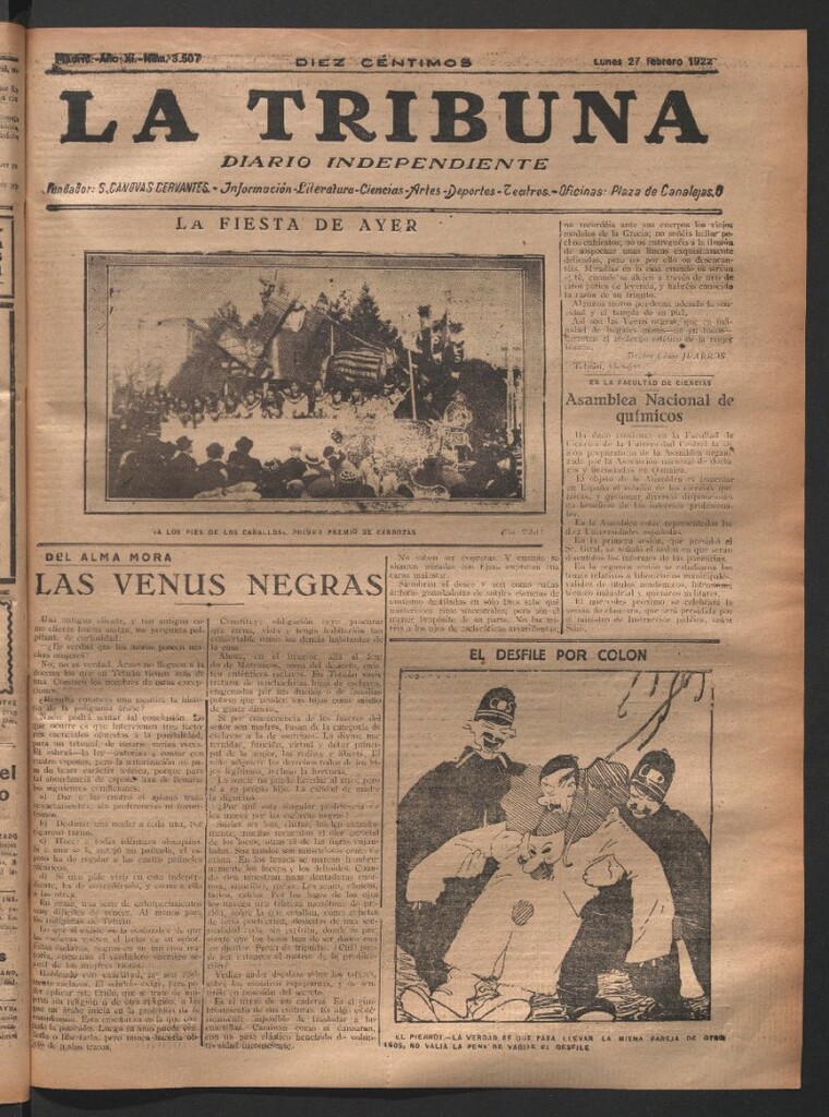 Miniatura de La Tribuna del 27 de febrero de 1922