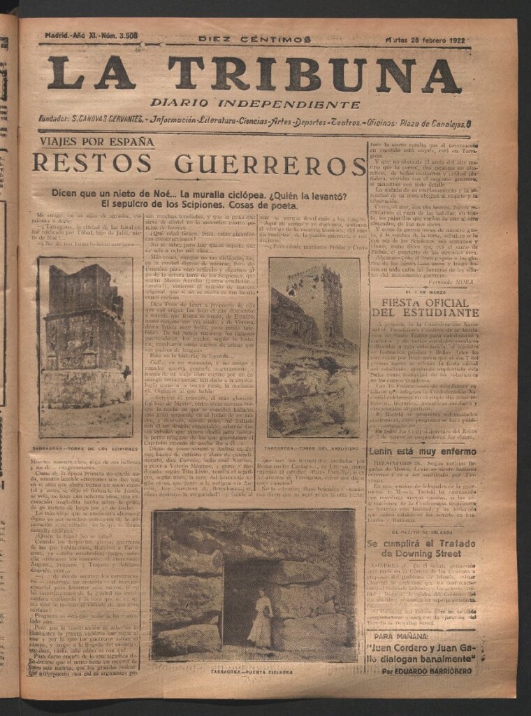 Miniatura de La Tribuna del 28 de febrero de 1922