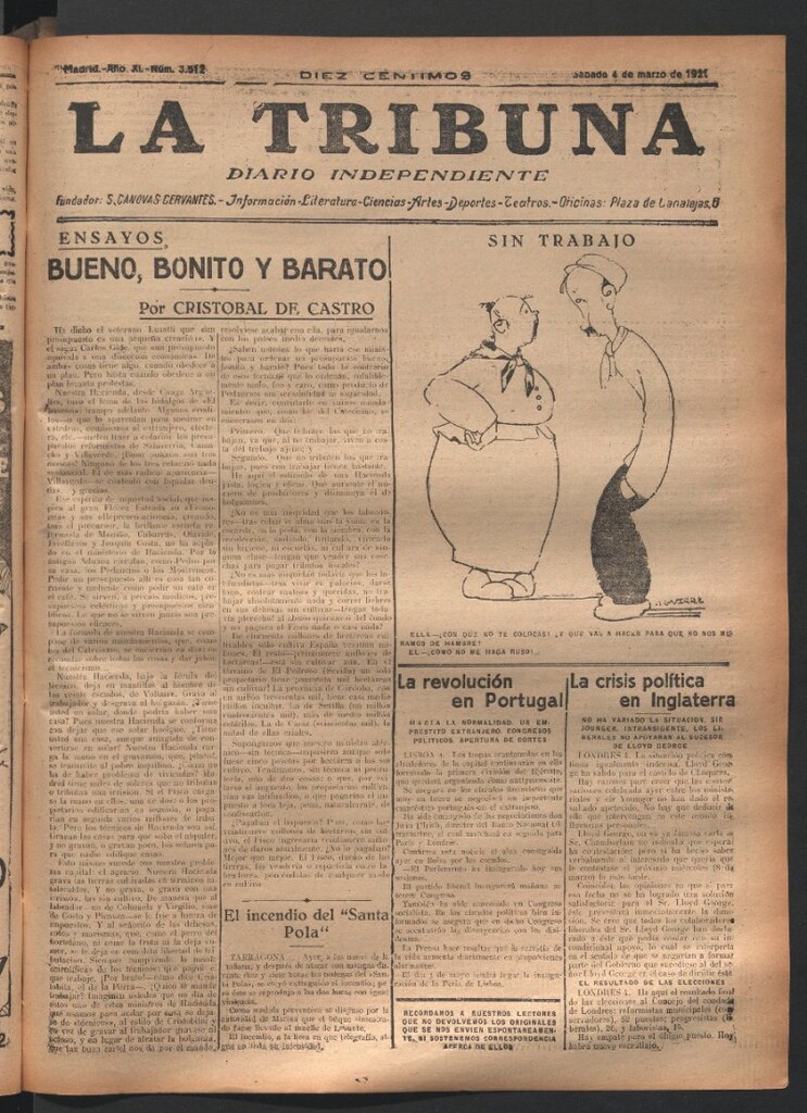 Miniatura de La Tribuna del 4 de marzo de 1922
