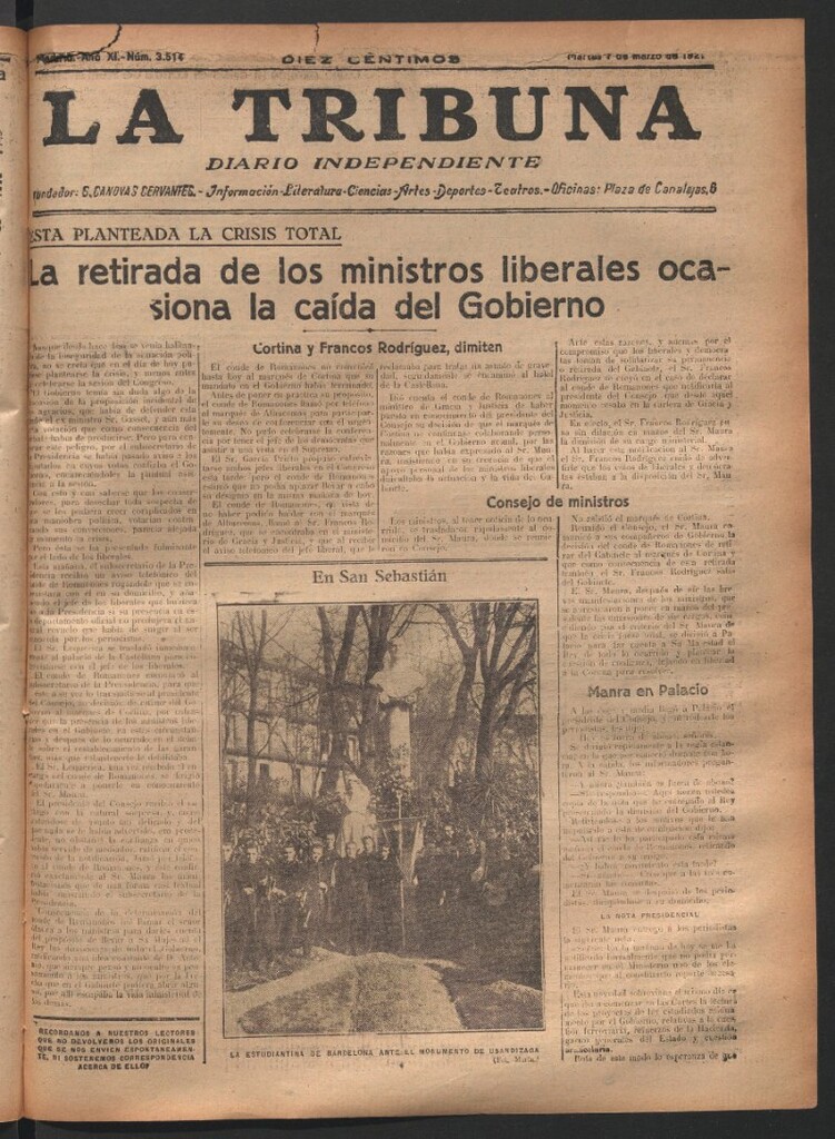 Miniatura de La Tribuna del 7 de marzo de 1922