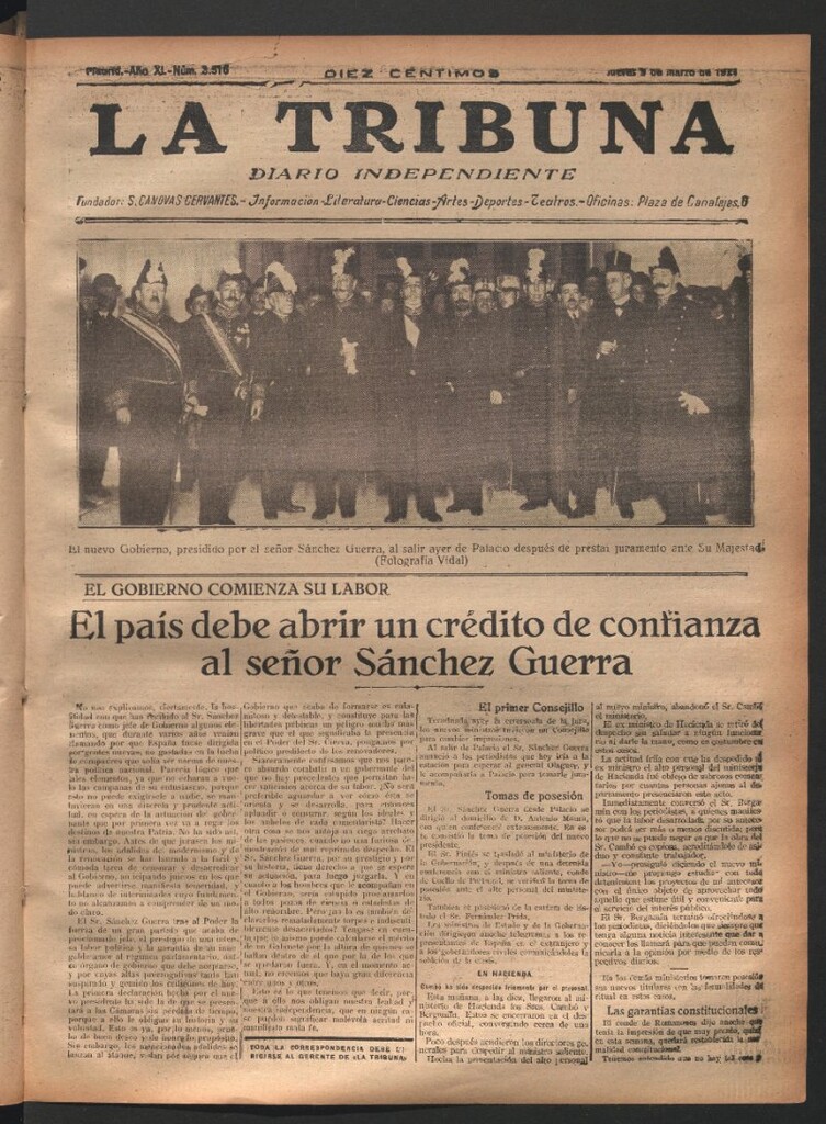 Miniatura de La Tribuna del 9 de marzo de 1922