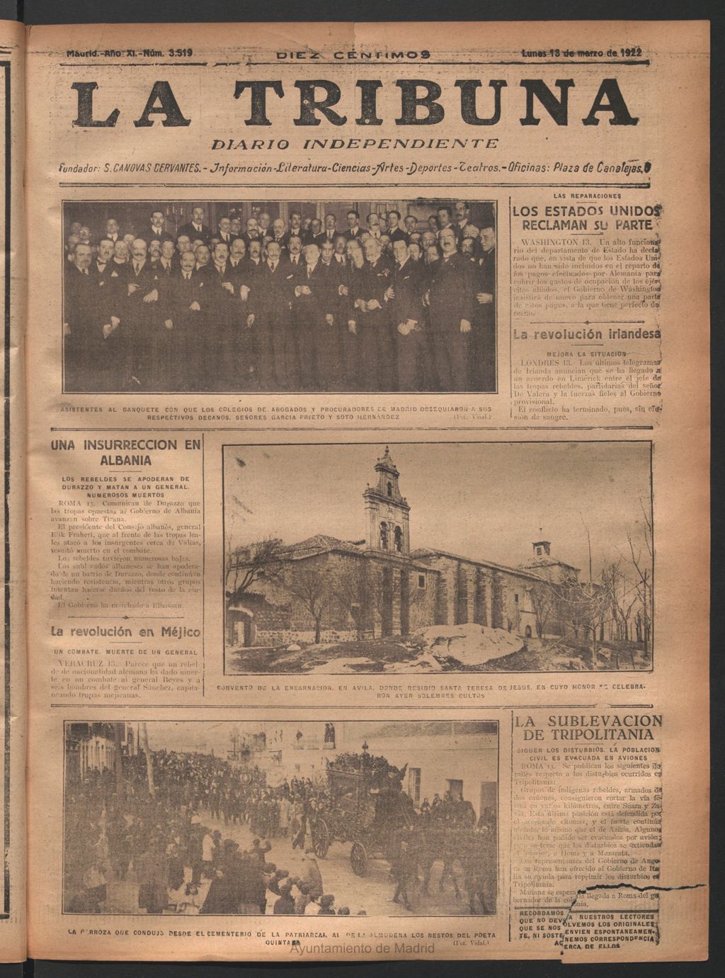 Miniatura de La Tribuna del 13 de marzo de 1922