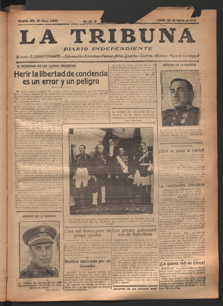 Miniatura de La Tribuna del 30 de marzo de 1922