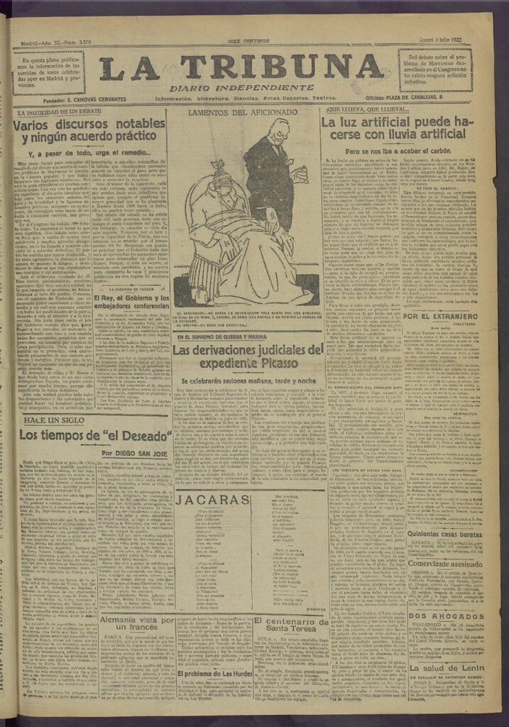 Miniatura de La Tribuna del 3 de julio de 1922