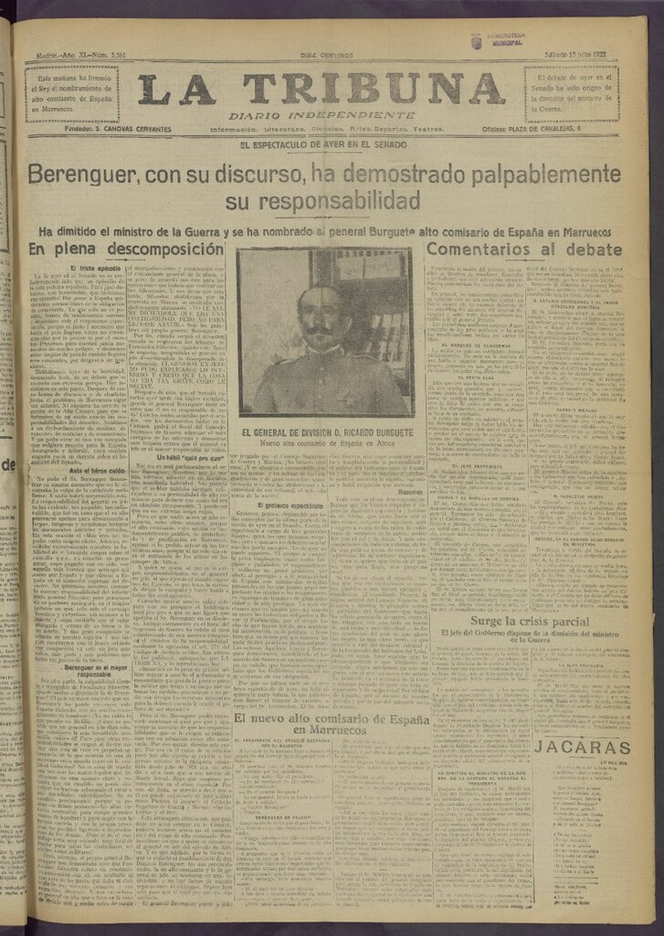 Miniatura de La Tribuna del 15 de julio de 1922