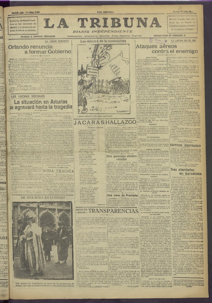 Miniatura de La Tribuna del 25 de julio de 1922