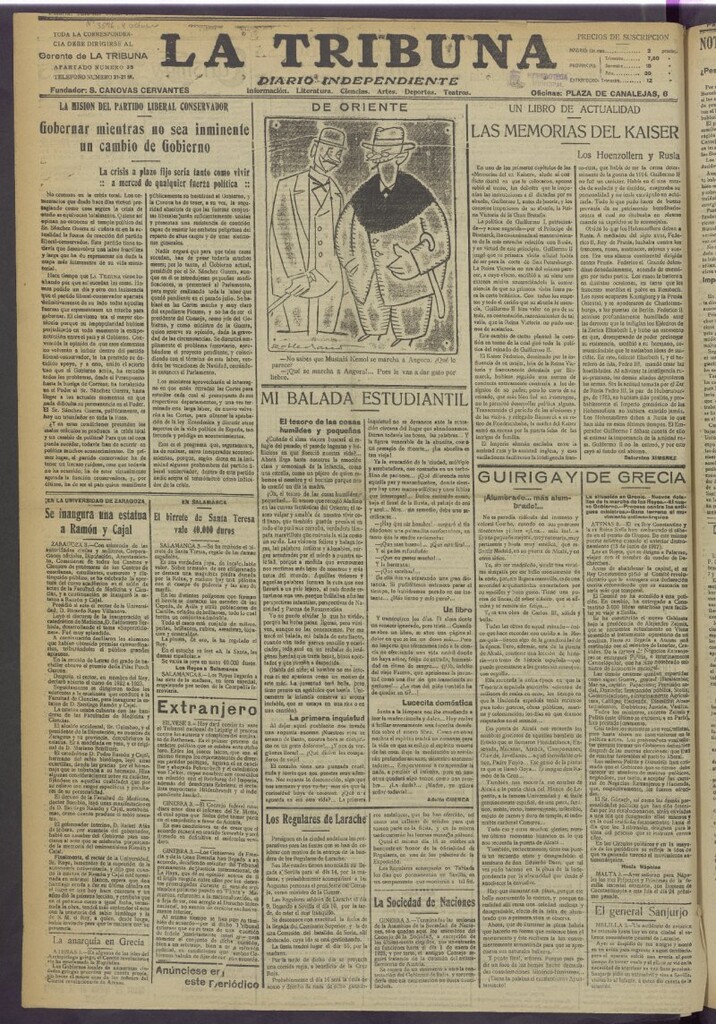 Miniatura de La Tribuna del 4 de octubre de 1922