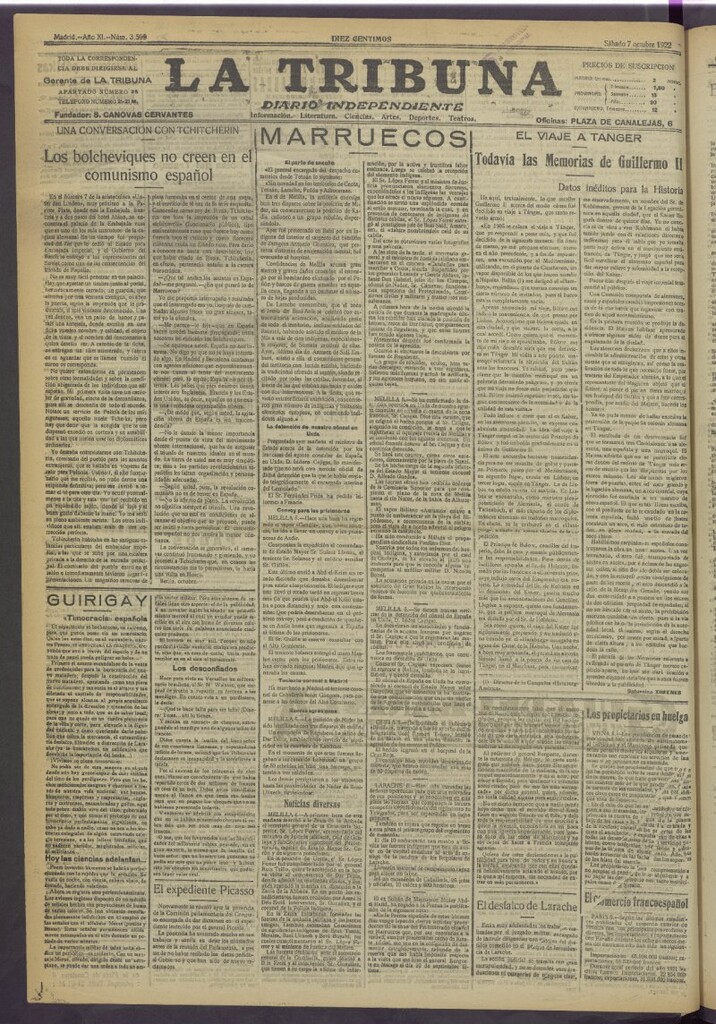 Miniatura de La Tribuna del 7 de octubre de 1922