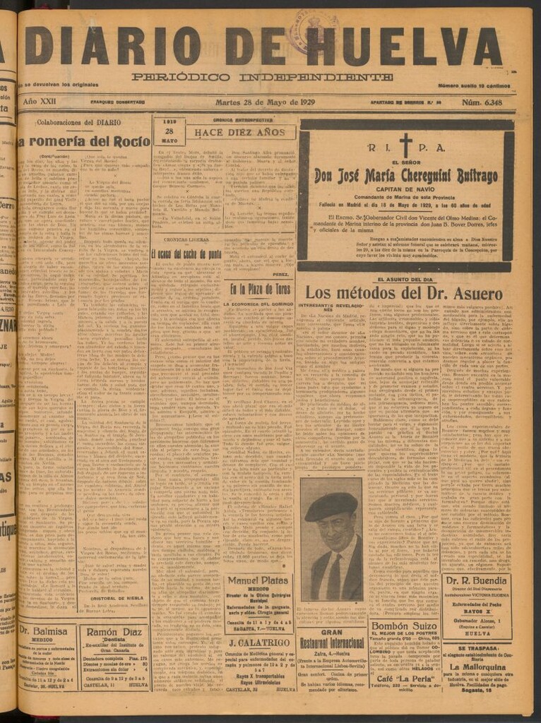 Miniatura de Diario de Huelva : periódico independiente del 28 de mayo de 1929