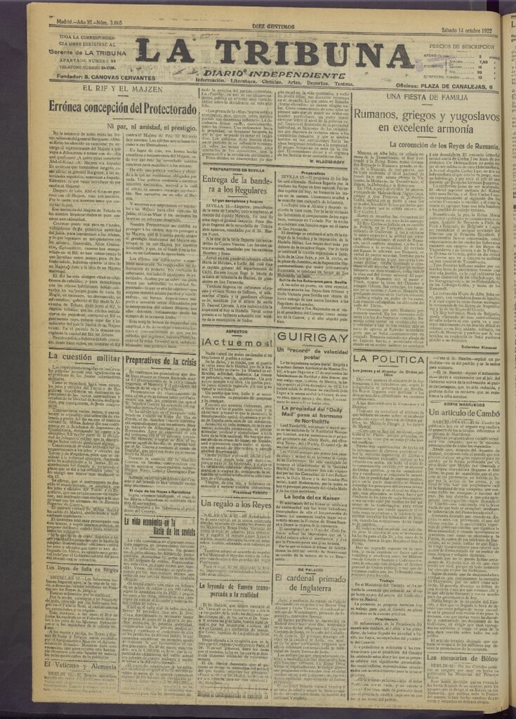Miniatura de La Tribuna del 14 de octubre de 1922