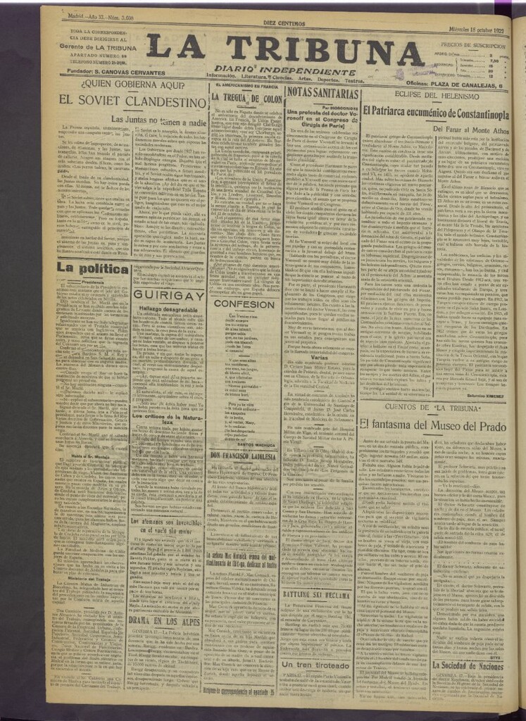 Miniatura de La Tribuna del 18 de octubre de 1922