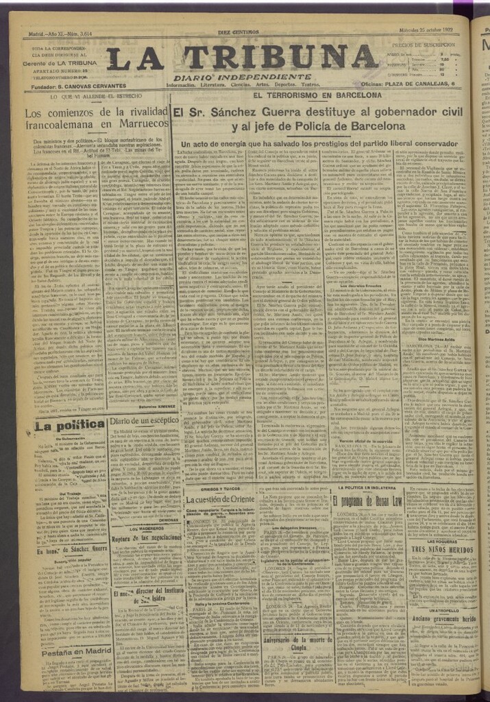 Miniatura de La Tribuna del 25 de octubre de 1922