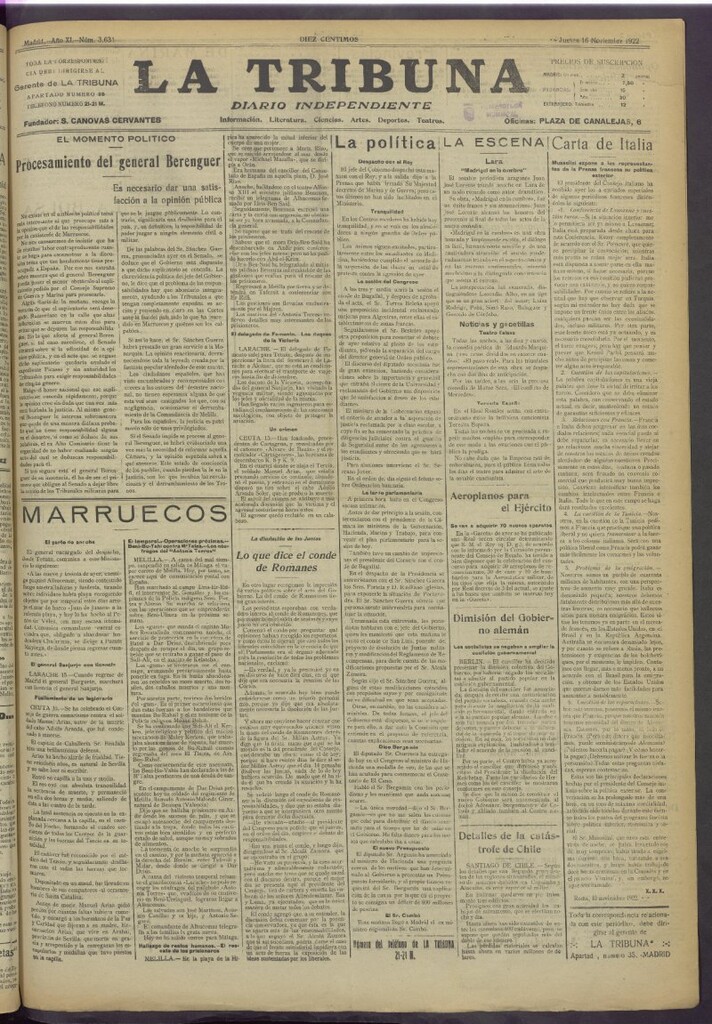Miniatura de La Tribuna del 16 de noviembre de 1922