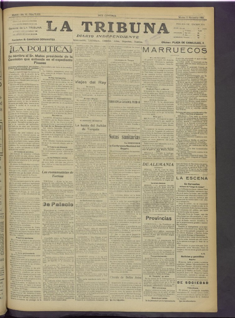 Miniatura de La Tribuna del 21 de noviembre de 1922