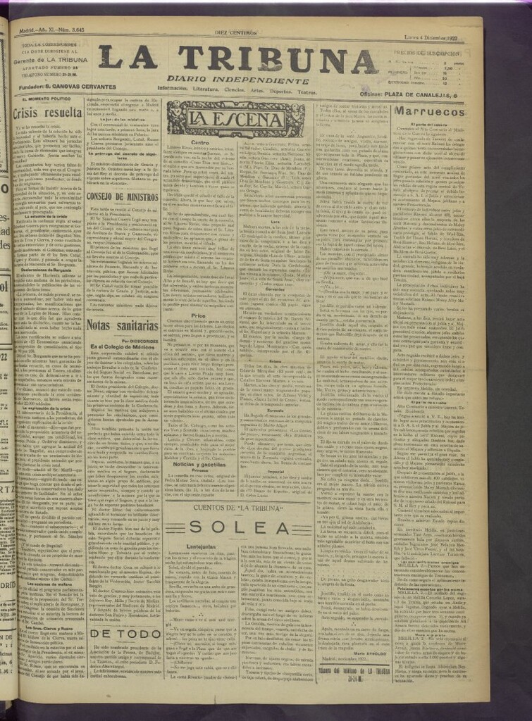 Miniatura de La Tribuna del 4 de diciembre de 1922