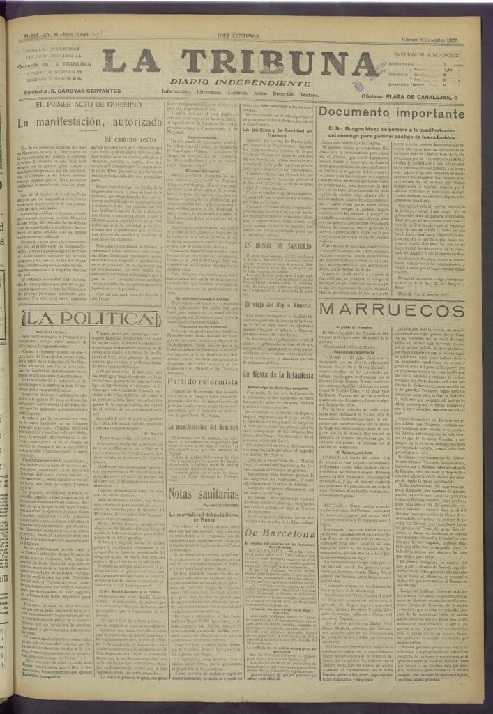 Miniatura de La Tribuna del 8 de diciembre de 1922