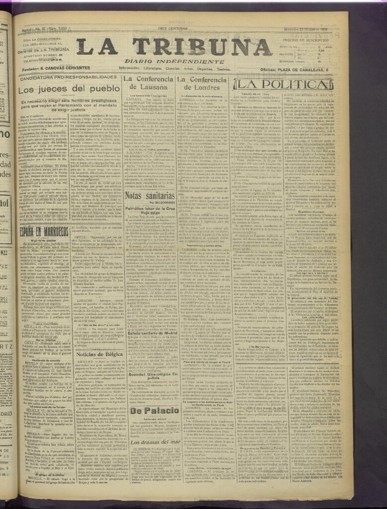 Miniatura de La Tribuna del 13 de diciembre de 1922