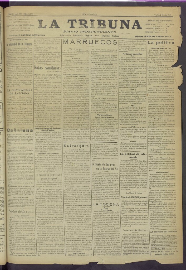 Miniatura de La Tribuna del 2 de enero de 1923