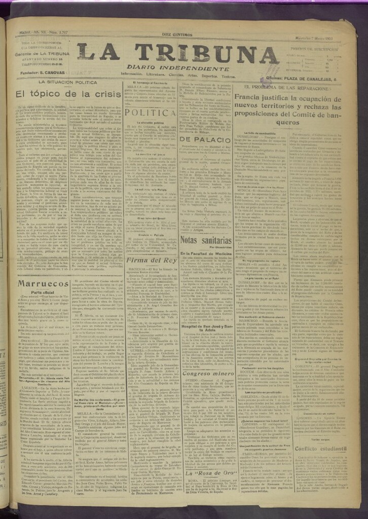 Miniatura de La Tribuna del 7 de marzo de 1923
