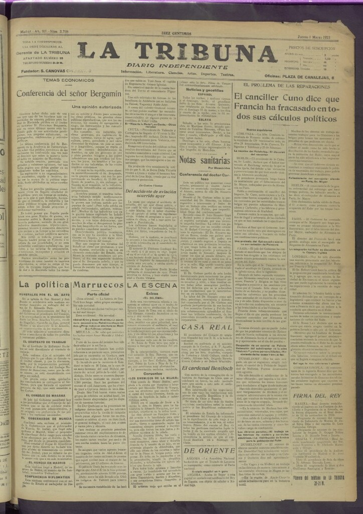 Miniatura de La Tribuna del 8 de marzo de 1923