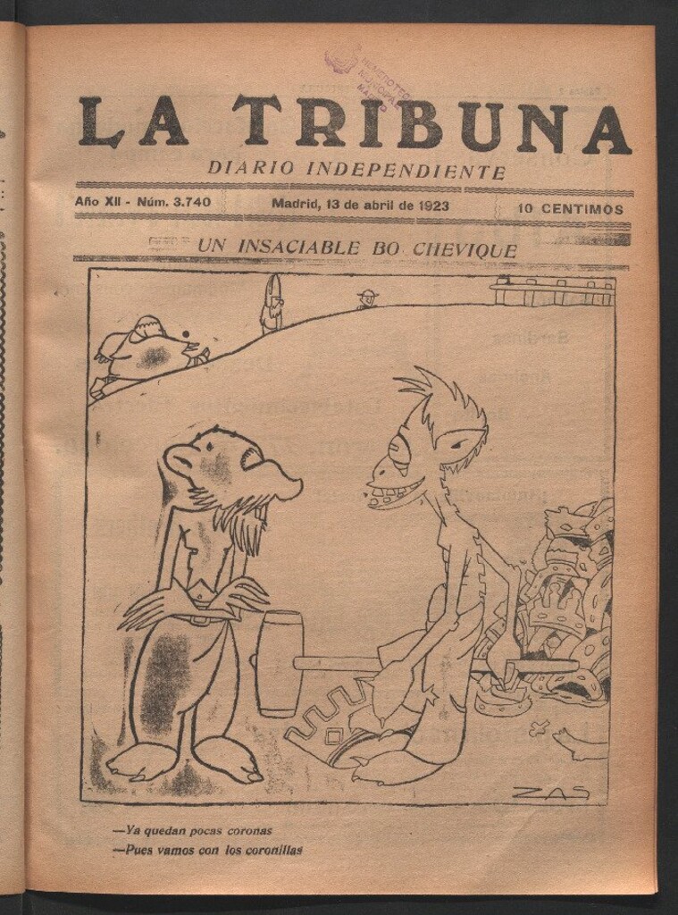 Miniatura de La Tribuna del 13 de abril de 1923