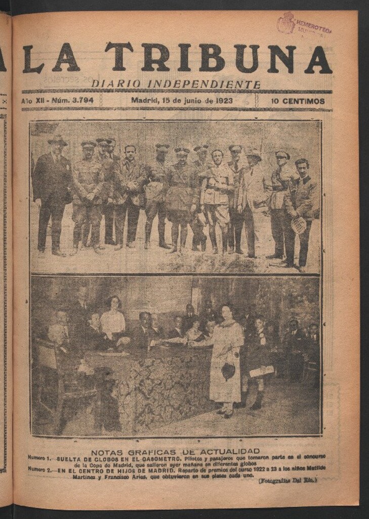 Miniatura de La Tribuna del 15 de junio de 1923