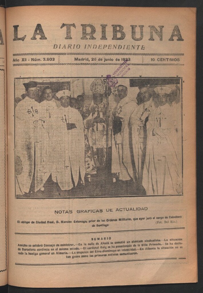 Miniatura de La Tribuna del 26 de junio de 1923