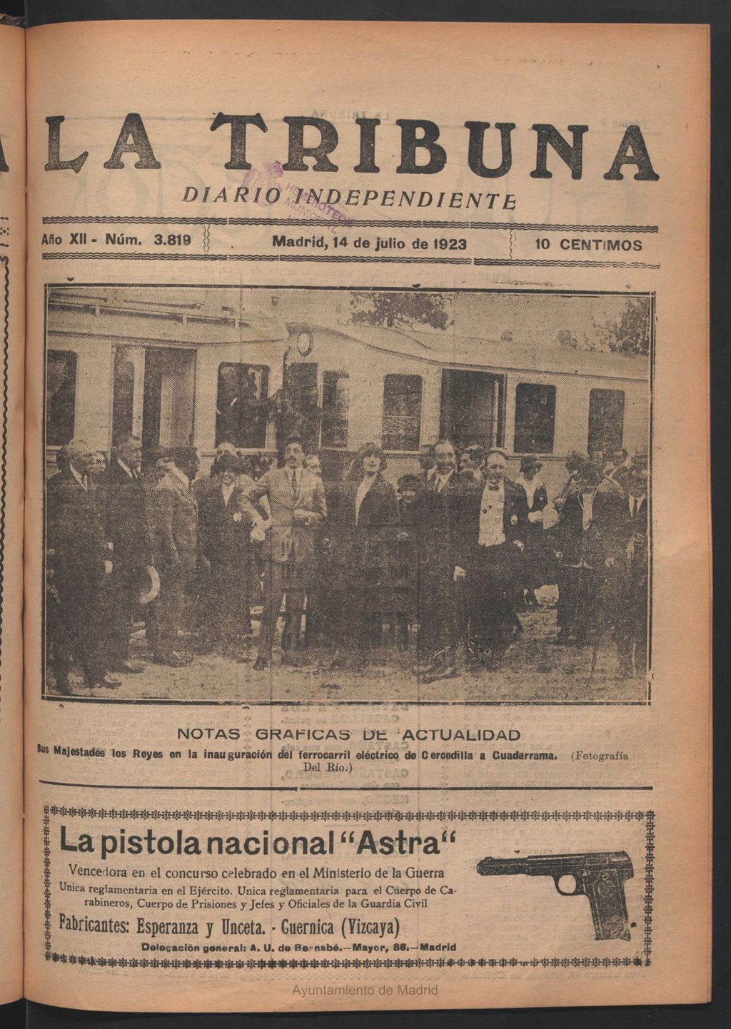 Miniatura de La Tribuna del 14 de julio de 1923