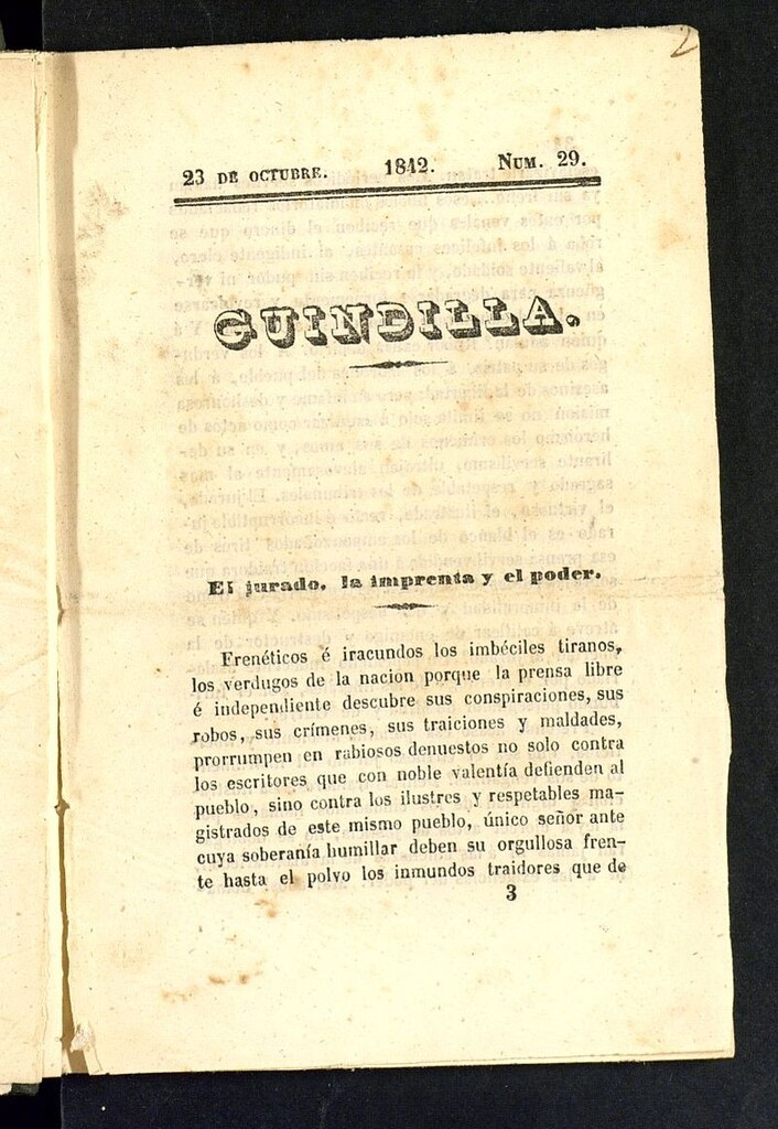 Miniatura de Guindilla del 23 de octubre de 1842